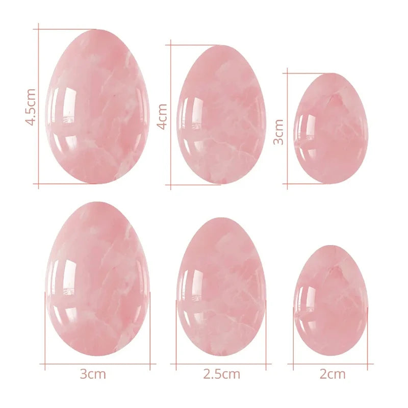 1pc Natural Rose Quartz Obsidian Yoni Egg Women Kegel Exerciser Opal Crystal Ball Drilled Jade Massage Stone Muscle Tightening