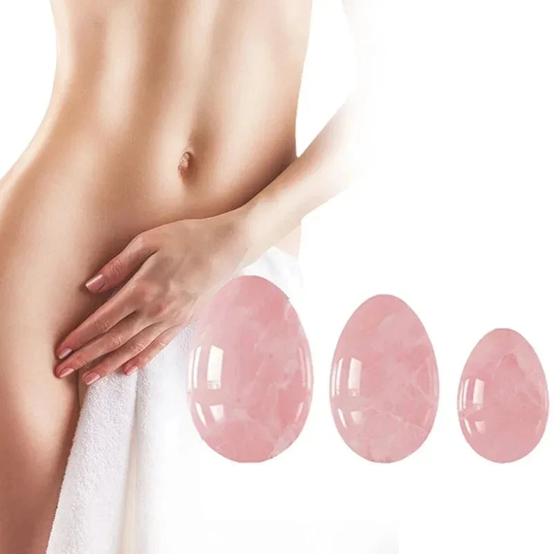1pc Natural Rose Quartz Obsidian Yoni Egg Women Kegel Exerciser Opal Crystal Ball Drilled Jade Massage Stone Muscle Tightening