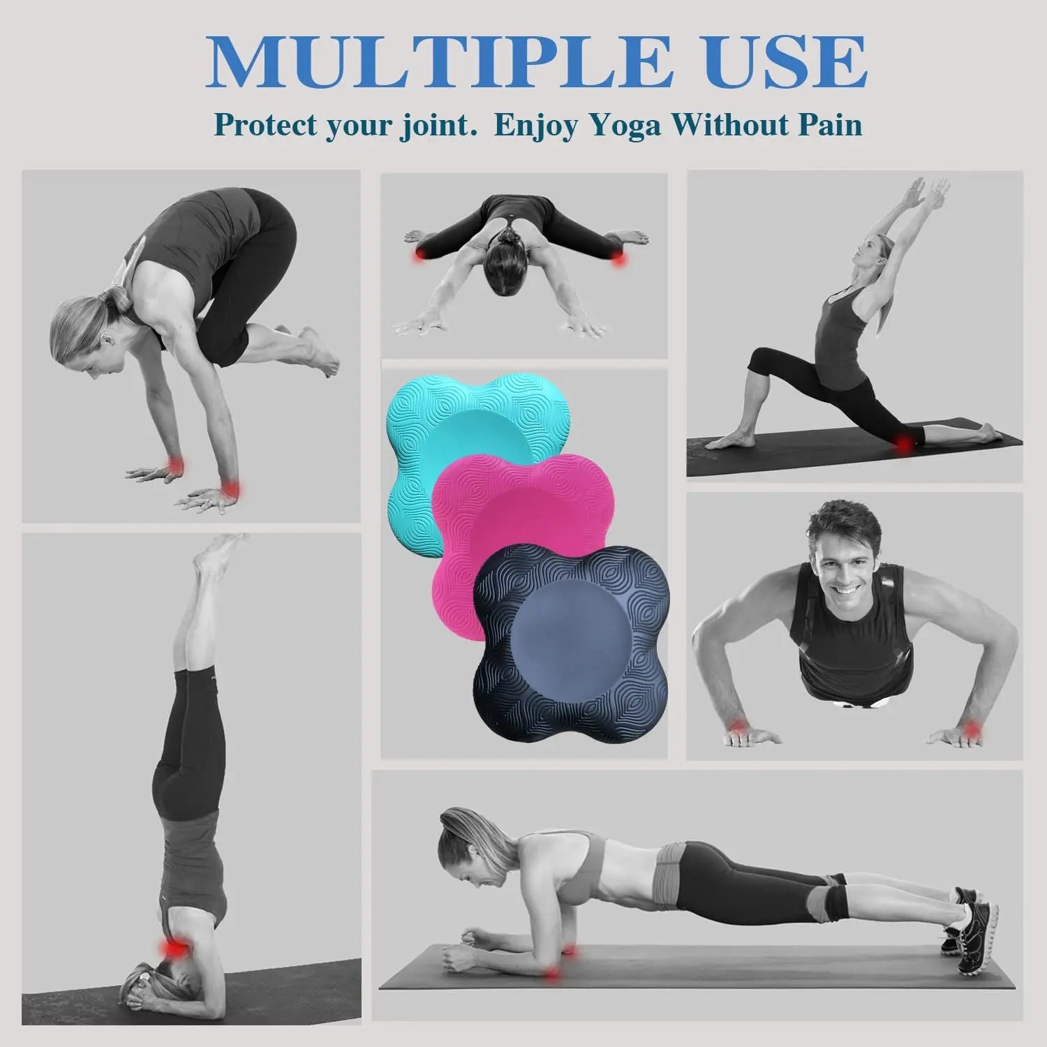 Yoga Knee Pad Cushion Soft TPE Foam Pad Support Protective Pad For Elbow Leg Arm Balance Exercise Fitness Workout Yoga Mat